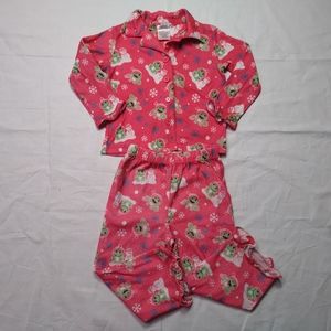 Steve Pajama Set Girl's 3T Pink Kid's Two Piece Pant & Shirt Set Winter PJs